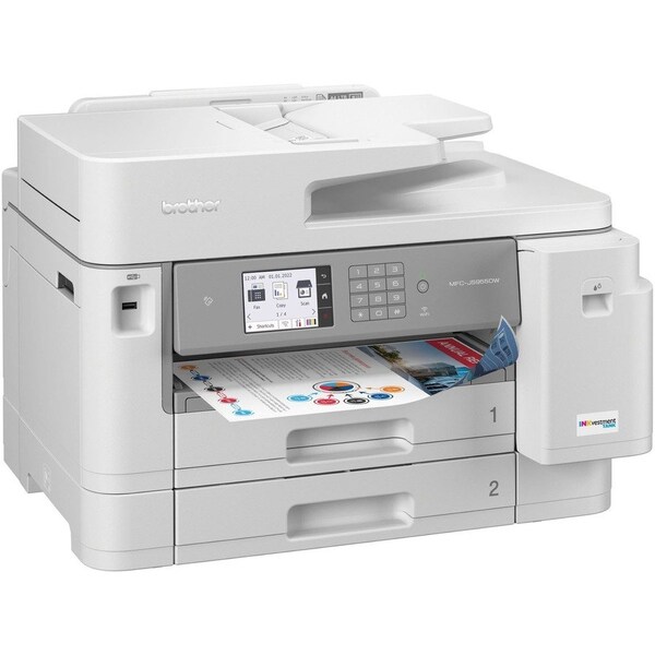 Brother Color InkJet Multifunction Printer, 30 ppm, Duplex, Ethernet/Wireless MFC-J5955DW - main
