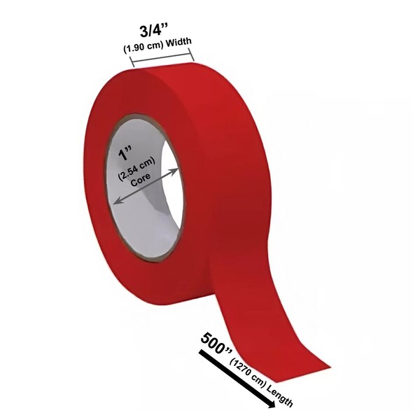 Bartovation Lab Labeling Tape, 500in Length x 3/4in Width, 1 Inch Core ( 1 Red Roll) NL341RR500 - main