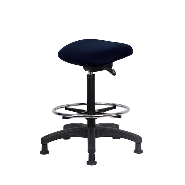 Blue Ridge Ergonomics Vinyl Sit-Stand - Standing Height with Chrome Foot Ring Stationary Glides in Ink Voyager Vinyl VSTSS-RG-CF-RG-2014 - main