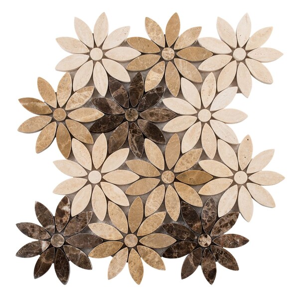 Andova Tiles SAMPLE-Fresh Fragrass Brown Novelty Flower Polished Natural Stones Wall & Floor Mosaic Tile SAM-ANDFRE388 - main