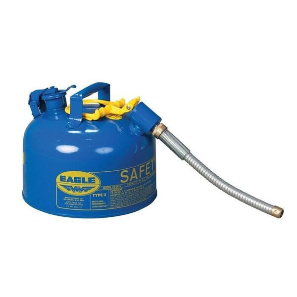 Eagle Mfg Type II Safety Can, Galvanized Steel, 2.5 gal, 5/8 in Flexible Metal Hose, Blue, Kerosene U226SX5B - main