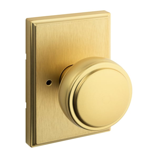 Kwikset Residential Door Knobs Privacy Reversible Satin Brass 730SOKTRCT-4 - main