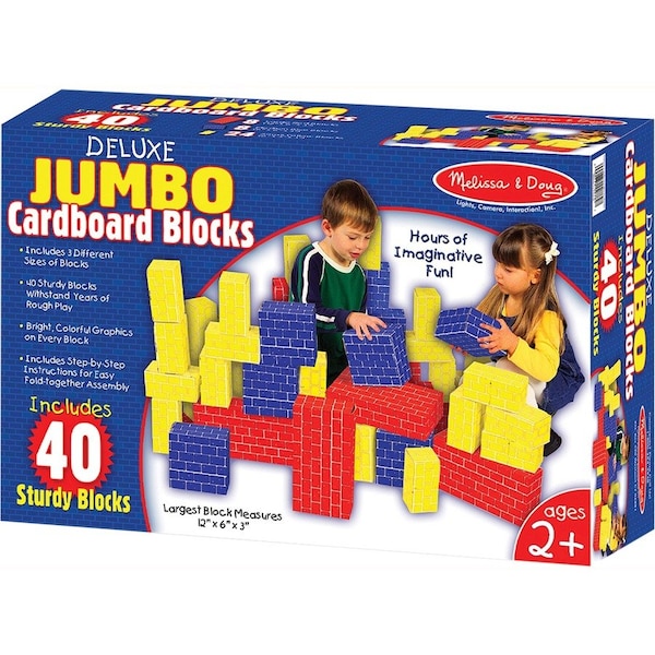 Melissa & Doug Deluxe Jumbo Cardboard Blocks, 40 Pieces 2784 - main
