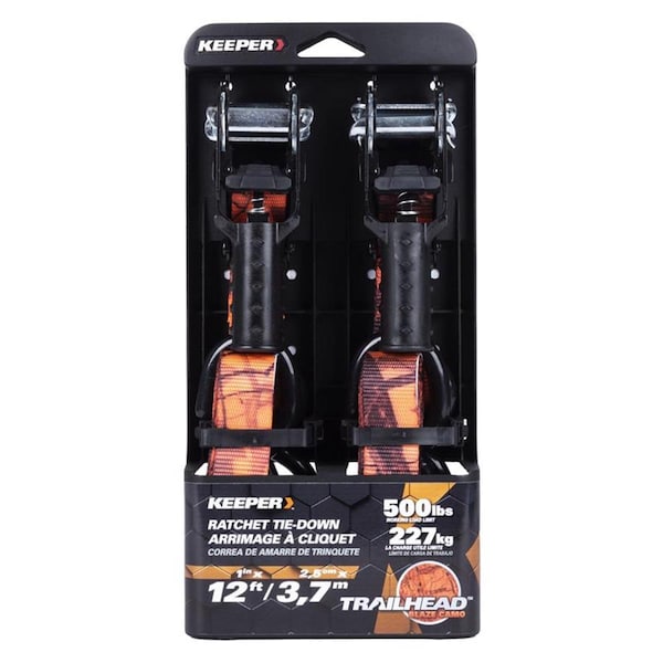 Homepage 12 ft. Ratchet Tie Down, Camouflage, 2PK HO3306453 - main