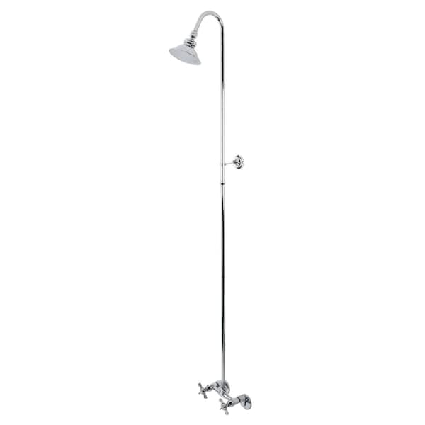 Kingston Brass Wall Mount Shower Combo, Polished Chrome CCK2131BEX - main
