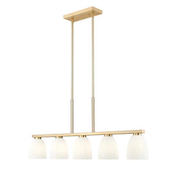 Z-Lite Naya 5-Light Linear Chandelier, 44.5 in W, Modern Gold 7518-5L-MGLD - main