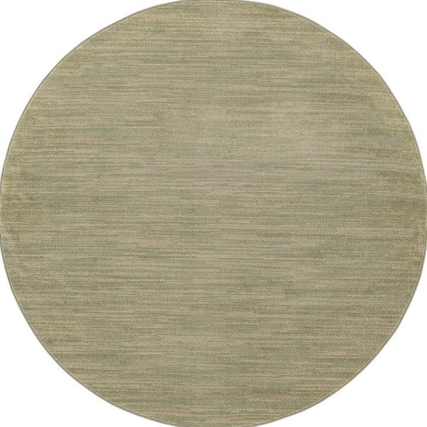 Homeroots 4' Green And Gold Round Abstract Indoor Outdoor Area Rug 573833 - main