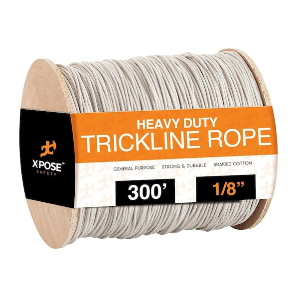 Xpose Safety White Trickline Rope, 1/8 in x 300 ft, Heavy Duty, Theatre, Stage, Rigging & Utility Use WTL-300-X - main