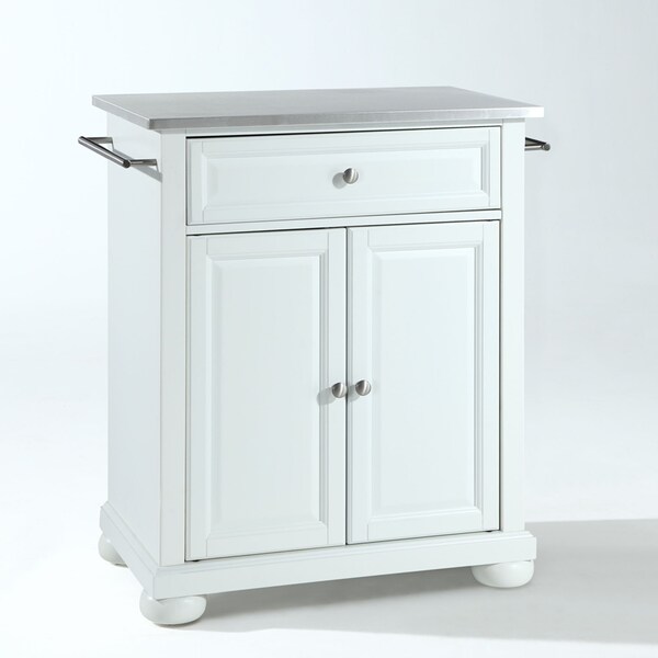 Crosley Alexandria Stainless Steel Top Portable Kitchen Island/Cart KF30022AWH - main
