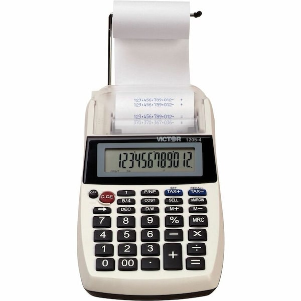 Victor Technology 12054 12 Digit Portable PalmDesktop Commercial Printing Calculator, Multi VCT12054 - main