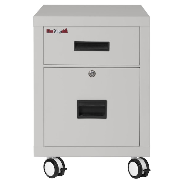 Fireking 1-Hr Fire rated, Mobile Pedestal, Ltr/Lgl file Drawer Platinum 2M1822-1PL - main