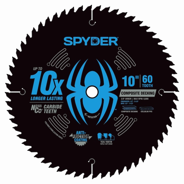 Spyder 10-Inch 60-Tooth Saw Blade for Composite Decking 13101 - main
