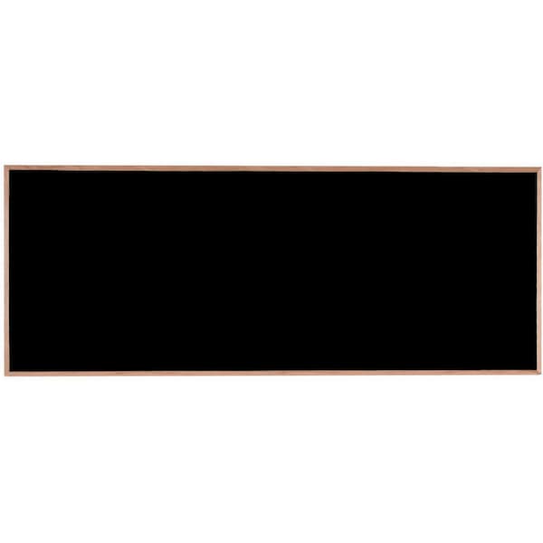 Aarco Porcelain on Steel Chalk Board, Black Porcelain on Steel Chalk Board w/ a Red Oak Frame, 48''Hx120''W OS48120B - main