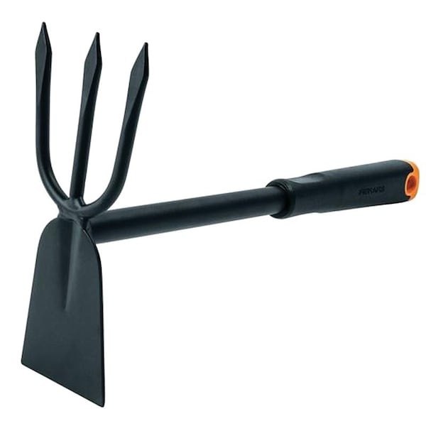 Fiskars 373810-1001 Cultivator Hoe, 7-1/4 in W, 12 in L, 3-Tine 1069046/373810 - main