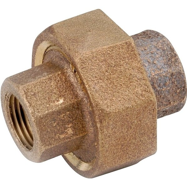 Anderson Metals Pipe Union, 1-1/4 in, FIPT, Red Brass, 200 psi Pressure 738104-20 - main