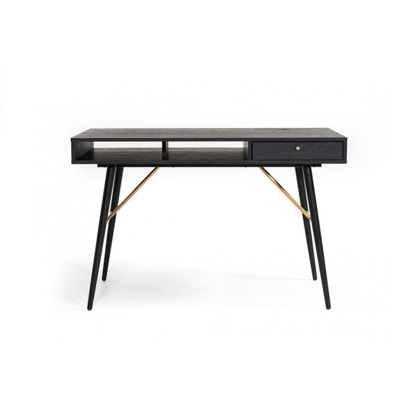 Homeroots 46" Black and Gold Writing Desk 482433 - main