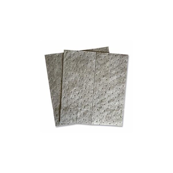 Spilfyter Sorbent Pads and Rolls, 18 in L x 16 in W, Universal, Heavy, Three-Ply, Gray, Pads, 100PK 920-GFF-72 - main