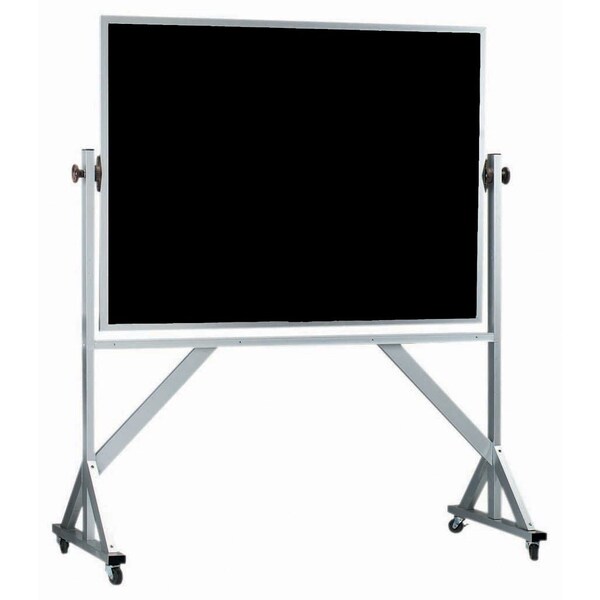 Aarco Mobile Reversible Freesting Black Chalkboard w/ a Clear Satin Anodized Frame, 48''Hx72''W ARC4872B - main