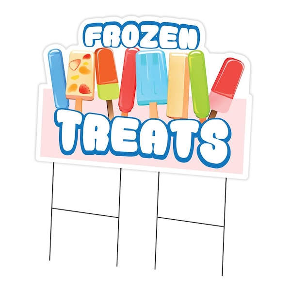 Signmission Frozen Treats Die Cut Yard & Stake outdoor plastic coroplast window, C-DC-2436-DS-Frozen Treats19 C-DC-2436-DS-Frozen Treats19 - main