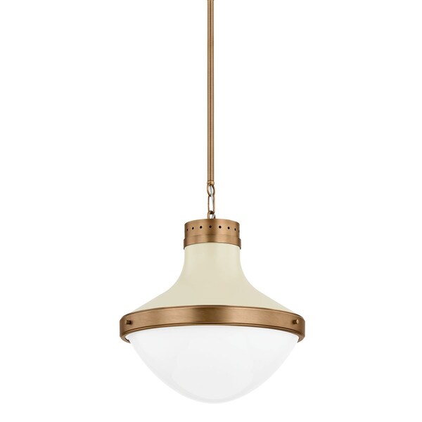 Troy Lighting Maxton 1 Light Pendant 17.75 In. Patina Brass And Soft Sand F3117-PBR/SSD - main