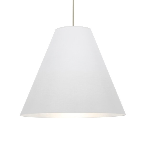 Besa Lighting Dylan Stem Pendant, White, Satin Nickel Finish, 1x30W LED 1TT-DYLANWH-LED-SN - main