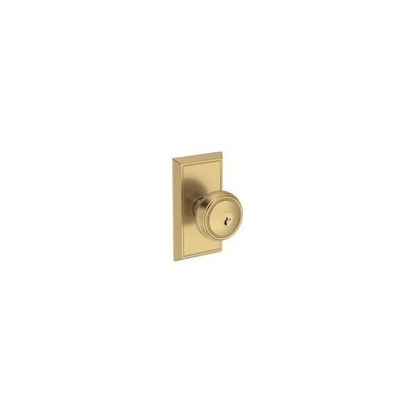 Baldwin Residential Door Knobs Keyed Entry Lifetime Satin Brass ENBREHFR044SMC - main
