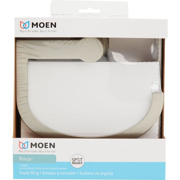 Moen Rinza Towel Ring Spot Resist Brushed Nickel Y1186BN - main