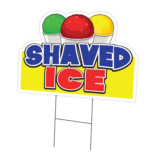 Signmission Shaved Ice Die Cut Yard Sign & Stake outdoor plastic coroplast window, C-DC-1824-Shaved Ice19 C-DC-1824-Shaved Ice19 - main