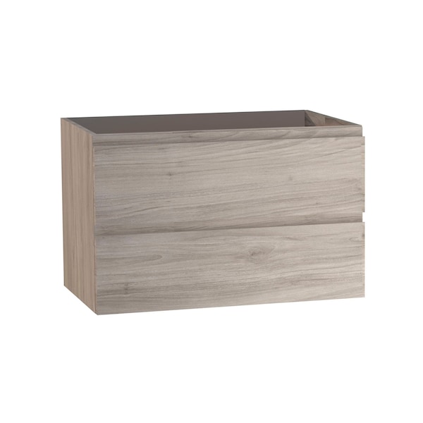 Homeroots 28" Natural Wood Freestanding Bathroom Vanity With White Sink And Two Drawers 627455 - main