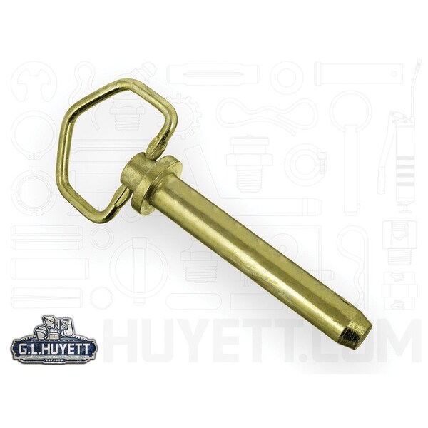 Huyett Hitch Pin, SH, Zn Yelw Med Carbon Steel, .625 Dia x 4 Eff L x 4.75 Shk L x .203 Hole Dia HP-0625-4000S - main