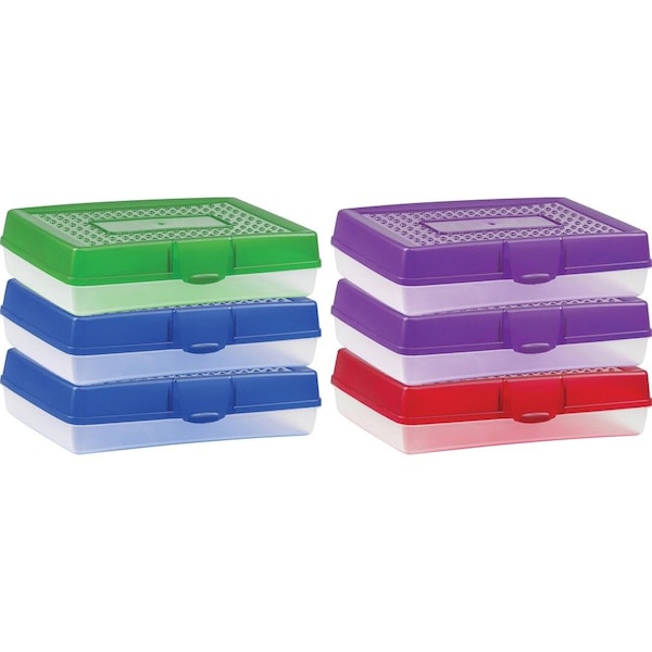 Storex Pencil Box, Large, Assorted, PK6 61645U06C - main