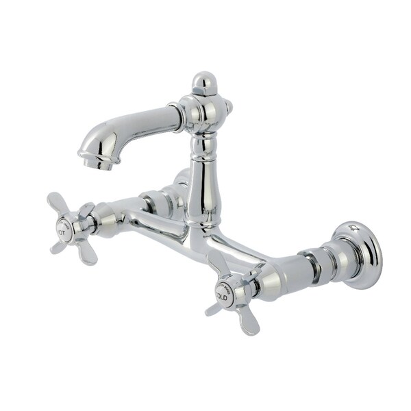 Kingston Brass Double-Handle Wall Mount Bathroom Faucet, Polished Chrome KS7251BEX - main