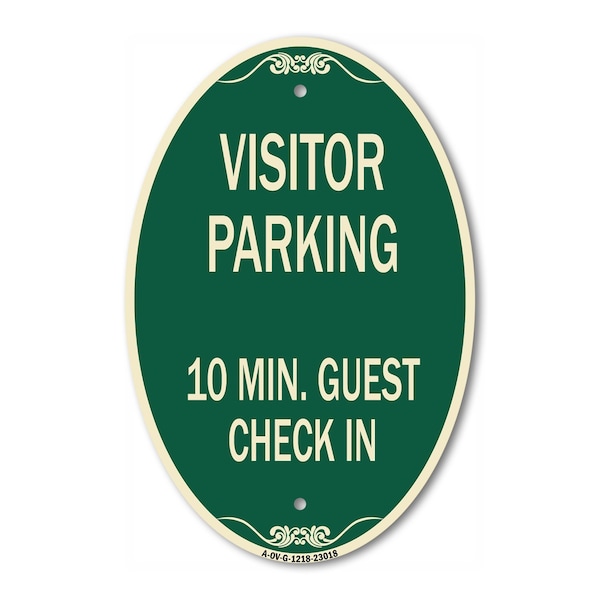 Signmission Reserved Parking Sign Visitor Parking 10 Min., 12 In X 18 In Architectural, Heavy Gauge Aluminum A-OV-G-1218-23018 - main