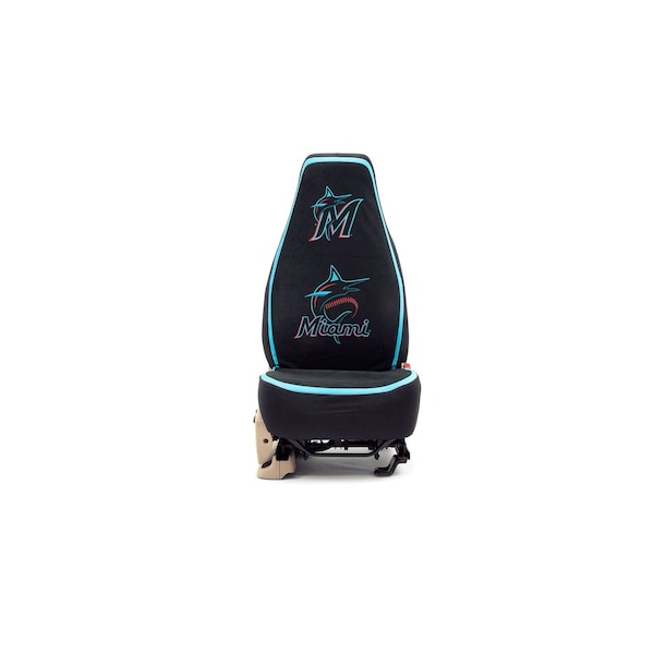 Coverking UNIVERSAL SEAT COVER ULTI-SUEDE WITH MIAMI MARLINS LOGO, HWRVME - main
