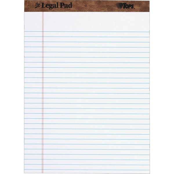 Tops The Legal Pad legal rule white perforated 50 SH per PD 12 PD per PK 7533 - main
