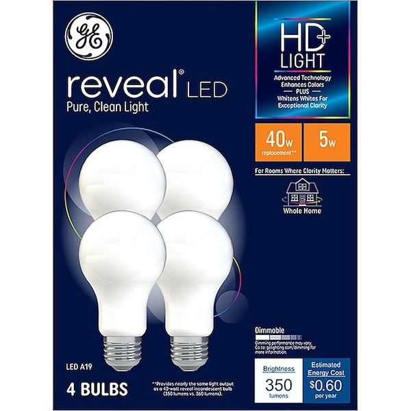 Current Ge4Pk 5W Wht A19 Bulb 46650 - main