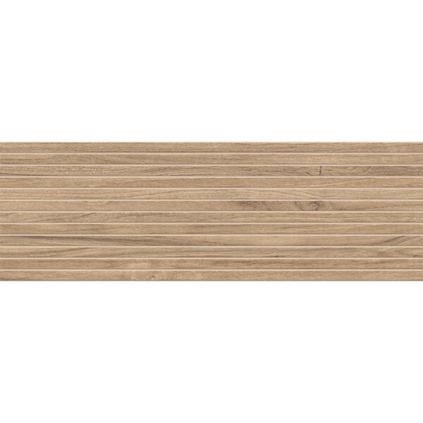 Andova Tiles SAMPLE-Flume Ambrosia Brown 13-in. x 39-in. Subway Linear Wood-Look Matte Ceramic Wall Tile SAM-ANDFLU1458 - main