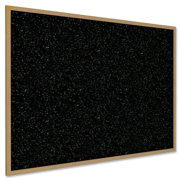 Ghent Recycled Bulletin Board, Oak Wood Frame, 4'H x 8'W, Confetti WTR48-CF - main