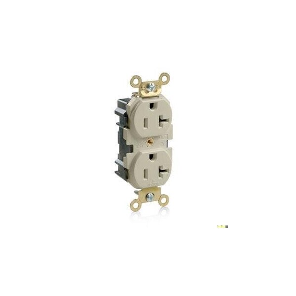 Leviton Straight Blade Receptacle, 5-20R, 20 A, 125V AC, Flush Mount, Self-Grounded M5362-I - main