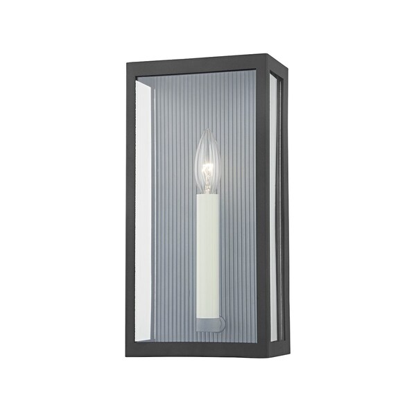 Troy Lighting Vail 1 Light Wall Sconce 6.5 In. Texture Black/Weathered Zinc B1031-TBK/WZN - main