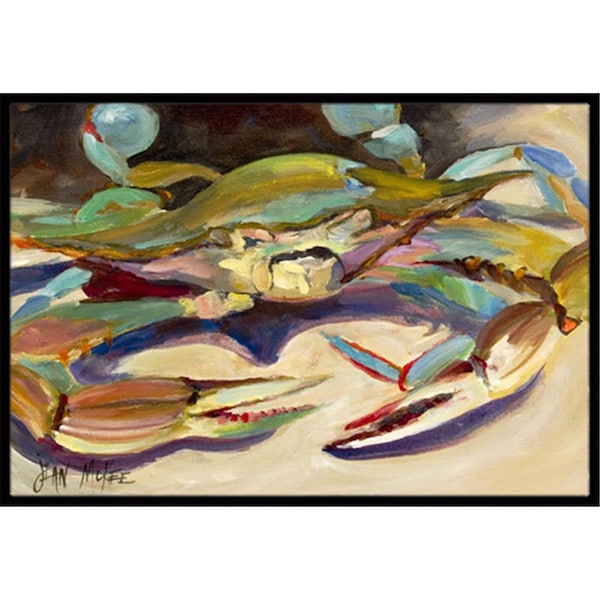 Carolines Treasures JMK1101JMAT Blue Crab Tail Fin Indoor & Outdoor Mat, 24 x 36 in. JMK1101JMAT - main