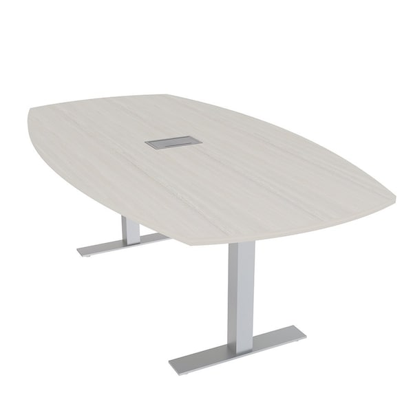Skutchi Designs Arc Boat Conference Table With Power, 48 in W, 84 in L HAR-ABOT-48X84-T-K458-ESIL - main
