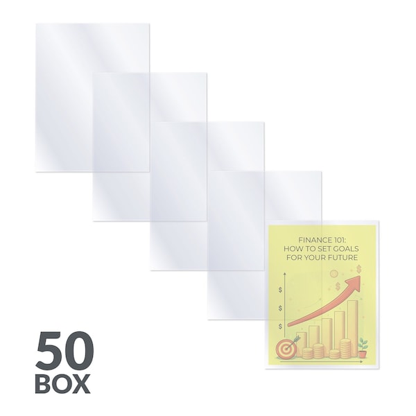 C-Line Products 8-1/ 2" x 11" Clear Laser Printer/Plain Paper Copier Transparency Film, 50/BX 60837 - main