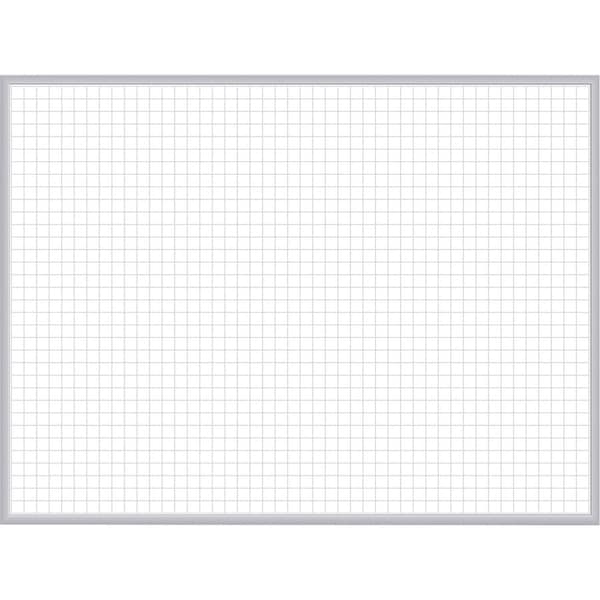 Ghent Dry Erase Board, Steel, 24 in, 36 in, Aluminum Frame, White/Gray, Gloss GRPM321G-23 - main