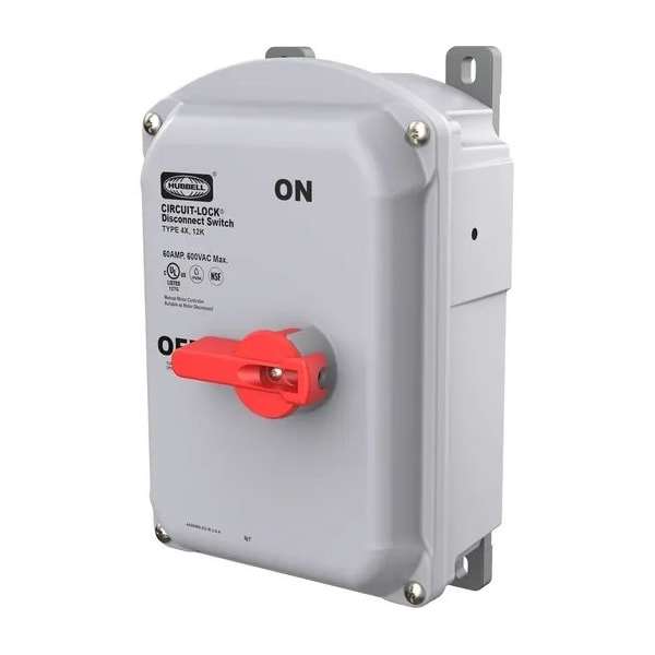 Hubbell Wiring Device-Kellems Disconnect Switch, Nonfusible, 3PST, Three Phase, NEMA 4X, Indoor/Outdoor, Stainless Steel HBLDS60VFD - main