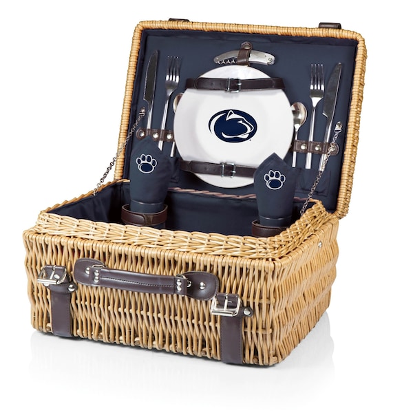 Picnic Time Family Of Brands NCAA Penn State Nittany Lions Champion Picnic Basket for 2, Large Wicker Picnic Set 208-40-138-494-0 - main