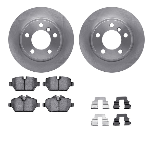 Dynamic Friction Co DFC Rotors with EURO 5000 Ceramic Brake Pads includes Hardware 6612-32041 - main