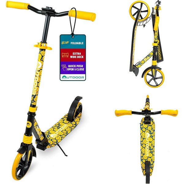 Outdoorcruiser Outdoor Cruiser Kick Scooter, Ages 6+, 240 LBS Max, Foldable, 8in. Wheels, Suspension, Yellow OCTENS304 - main