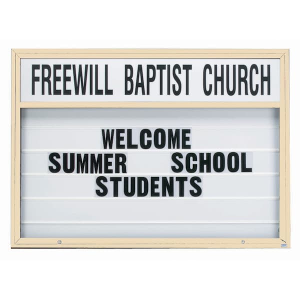 Aarco 70 in W, 50 in H, White Translucent Letterboard/Ivory Powder Coated Frame MBM5070IV - main