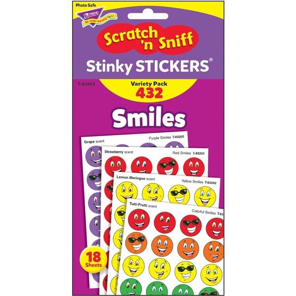 Trend Enterprises Smiles Stinky Stickers® Variety Pack, 432 Per Pack, PK3 T83903 - main